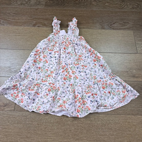 Nordstrom Girls Floral Sundress Lavender Sleeveless Ruffle Size 6 Back to School - Picture 9 of 10